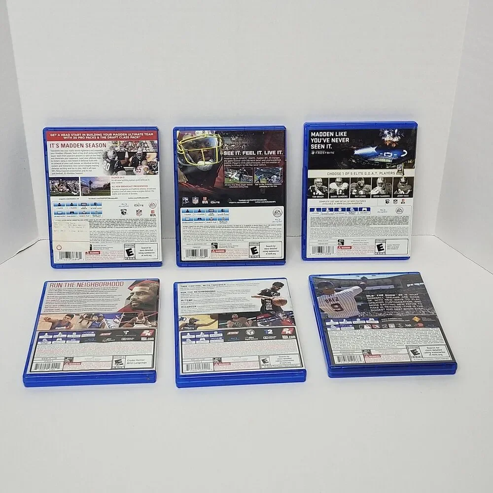 PS4 Sports Game Lot (6) Madden NFL 15 25 18 NBA 2K19 MLB The Show 20 Bundle